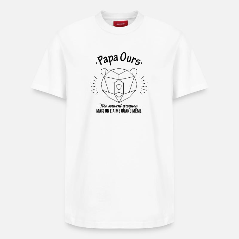 Papa ours - T-shirt unisexe décontracté en coton Supima – de SPREAD - blanc