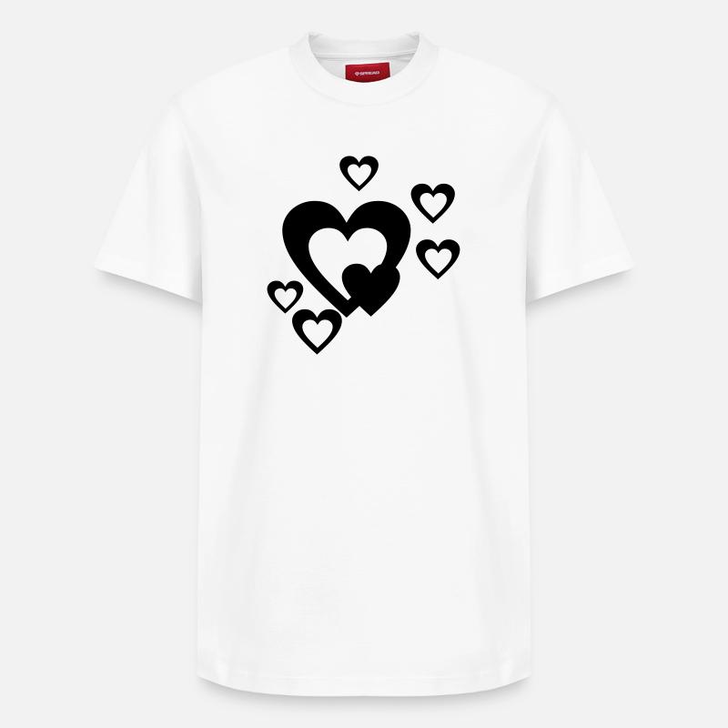cœur - T-shirt unisexe décontracté en coton Supima – de SPREAD - blanc