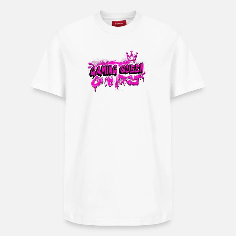 Gaming Queen Graffiti Design - Relaxed Unisex Supima Cotton T-Shirt – von SPREAD - Weiß