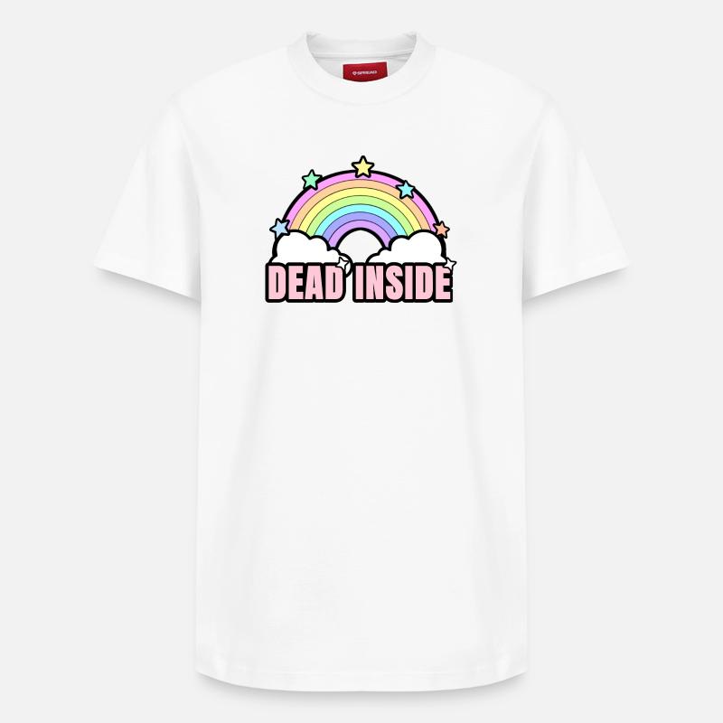 Dead Inside Rainbow - T-shirt unisexe décontracté en coton Supima – de SPREAD - blanc