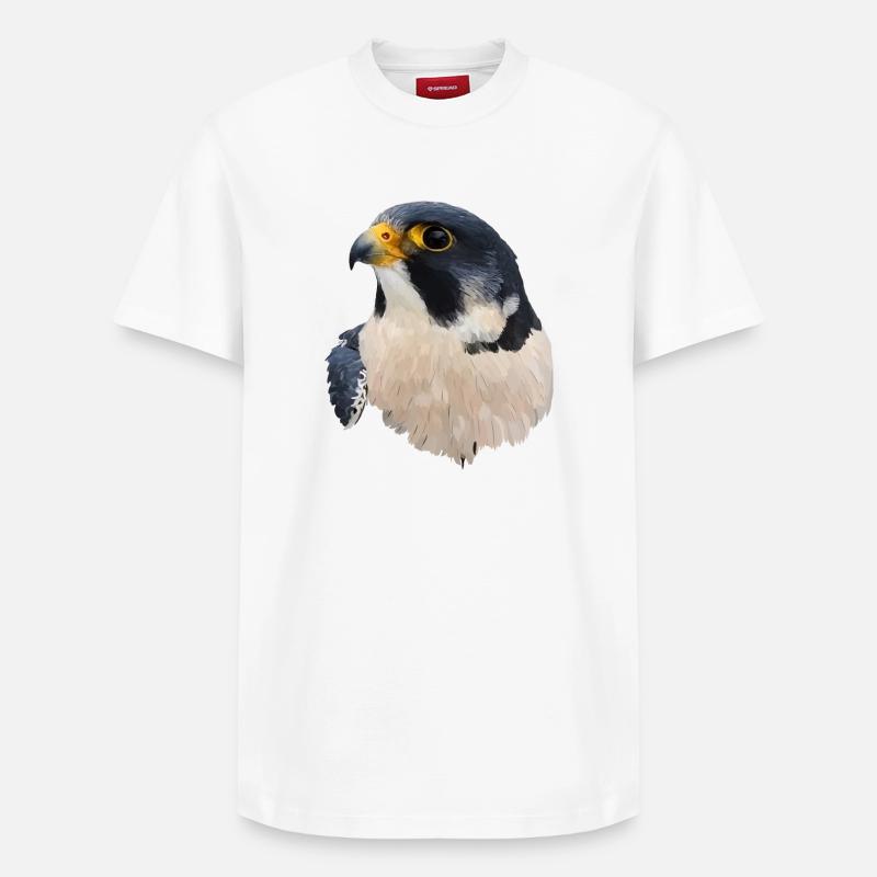 Faucon pèlerin - T-shirt unisexe décontracté en coton Supima – de SPREAD - blanc