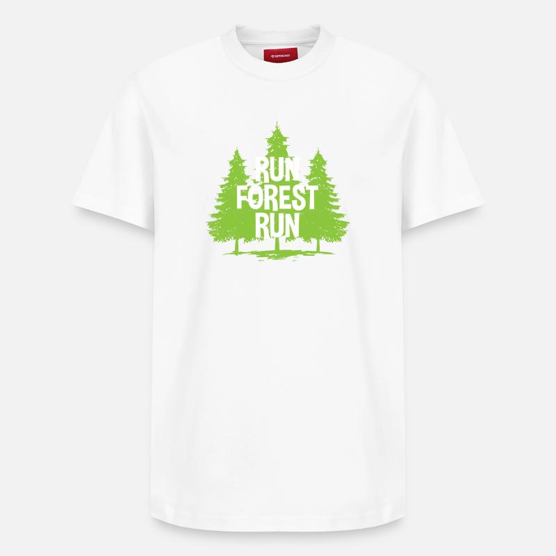 Run Forest Run - Relaxed Unisex Supima Cotton T-Shirt – von SPREAD - Weiß