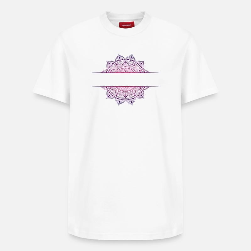 Mandala pink magenta - T-shirt unisexe décontracté en coton Supima – de SPREAD - blanc