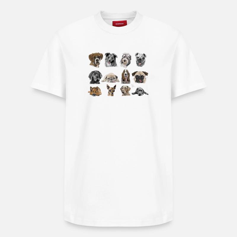 Chiens - T-shirt unisexe décontracté en coton Supima – de SPREAD - blanc