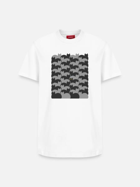 Escher Style Cats texture - Relaxed Unisex Supima Cotton T-Shirt – by SPREAD - white