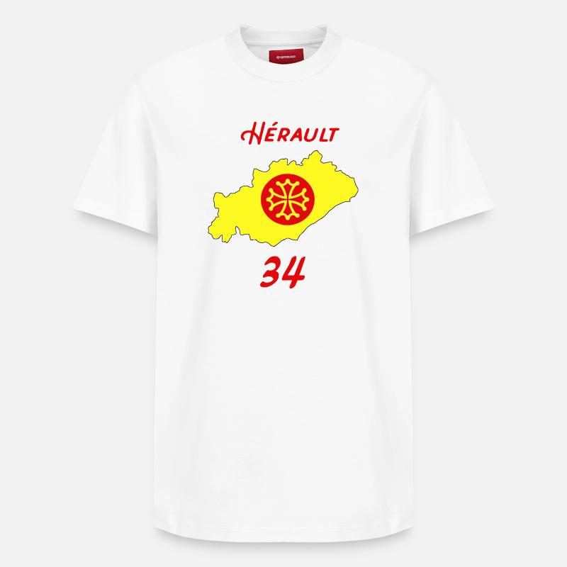 Hérault - T-shirt unisexe décontracté en coton Supima – de SPREAD - blanc