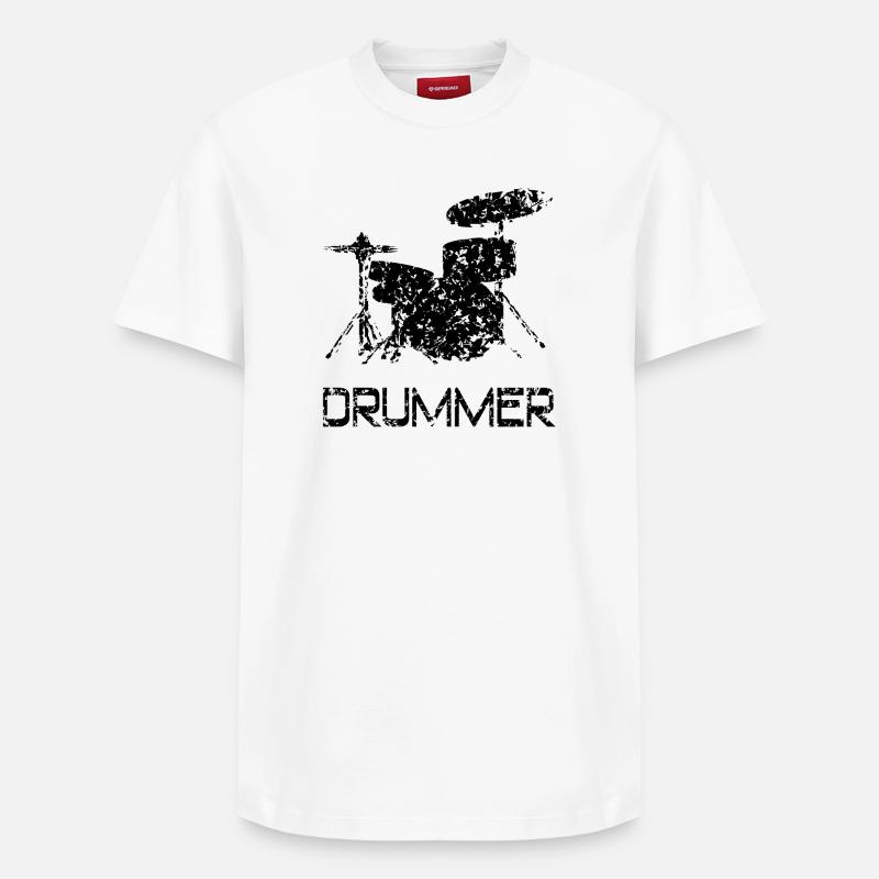 Batterie de batteur - T-shirt unisexe décontracté en coton Supima – de SPREAD - blanc