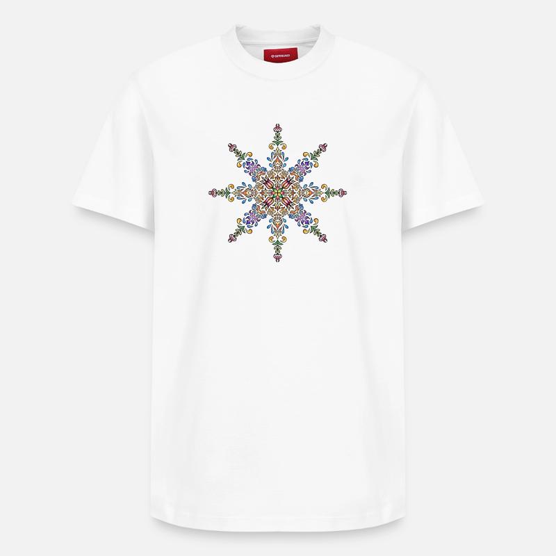 Mandala | Bunt | Leben | Geschenkidee - Relaxed Unisex Supima Cotton T-Shirt – von SPREAD - Weiß
