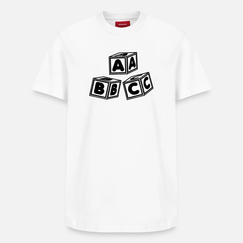 Blocs ABC - T-shirt unisexe décontracté en coton Supima – de SPREAD - blanc