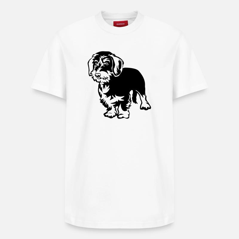 Teckel - T-shirt unisexe décontracté en coton Supima – de SPREAD - blanc