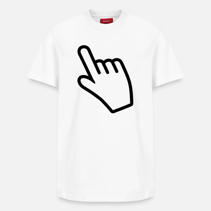 Main pointant quelque chose avec l’index - T-shirt unisexe décontracté en coton Supima – de SPREAD - blanc
