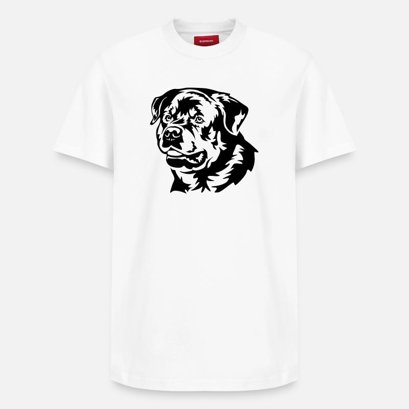 Tête de Rottweiler - T-shirt unisexe décontracté en coton Supima – de SPREAD - blanc