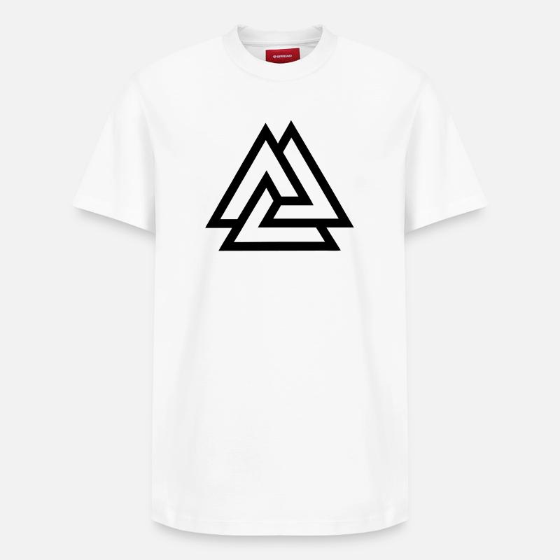 Valknut knot fallen in battle - Relaxed Unisex Supima Cotton T-Shirt – by SPREAD - white