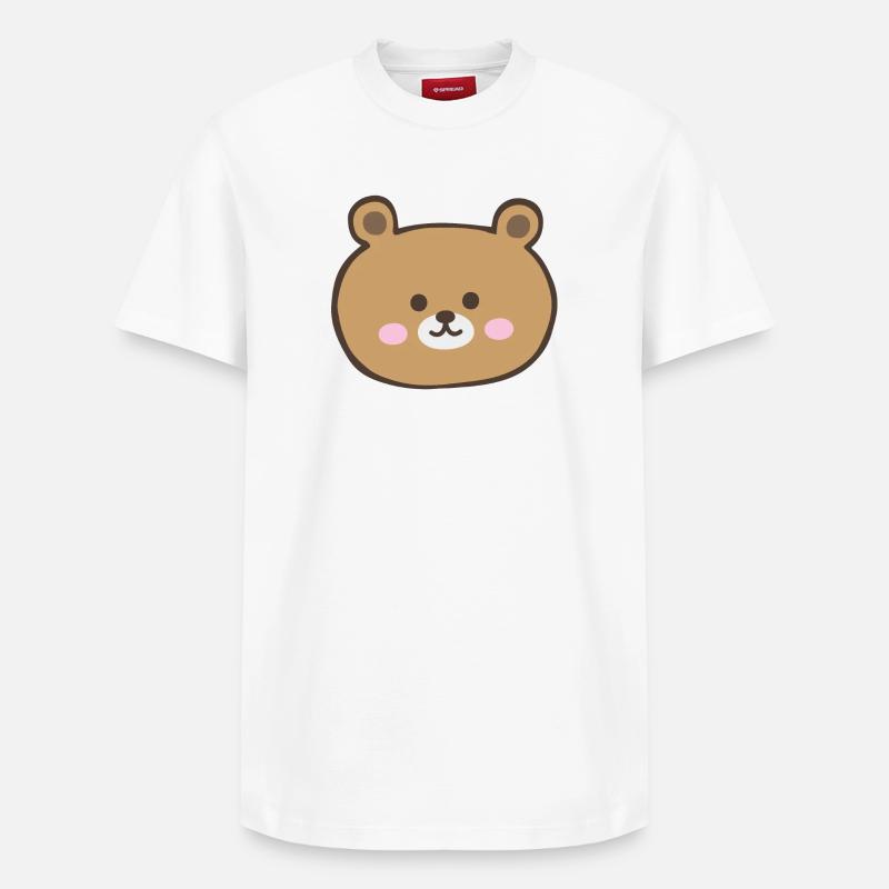 Visage d’ours - T-shirt unisexe décontracté en coton Supima – de SPREAD - blanc