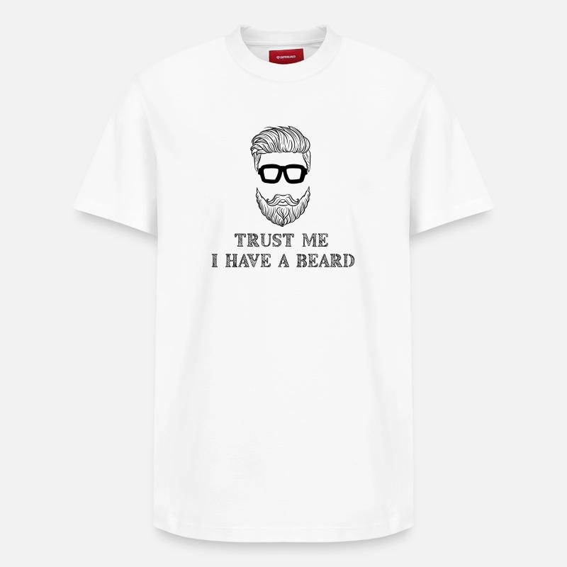 Bartträger Bart Statement Schnurrbart Humorvoll - Relaxed Unisex Supima Cotton T-Shirt – von SPREAD - Weiß