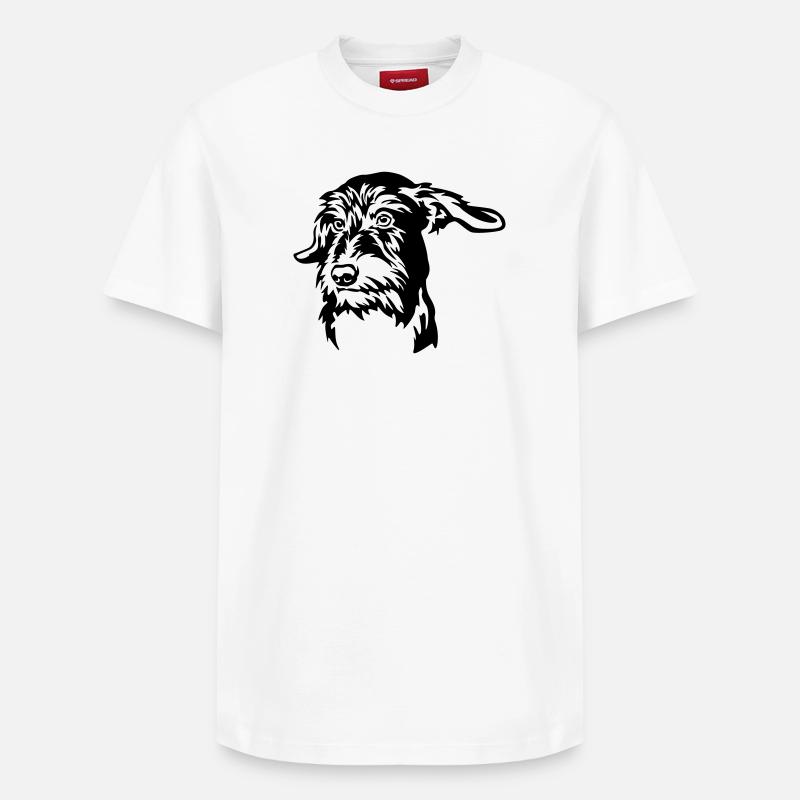 Dackel Kopf - Relaxed Unisex Supima Cotton T-Shirt – von SPREAD - Weiß