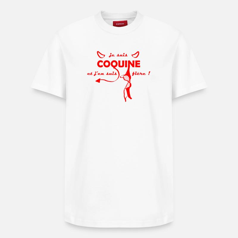 je suis coquine - T-shirt unisexe décontracté en coton Supima – de SPREAD - blanc
