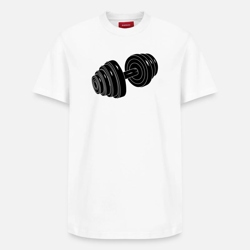 Poids de gymnastique Dumbel - T-shirt unisexe décontracté en coton Supima – de SPREAD - blanc