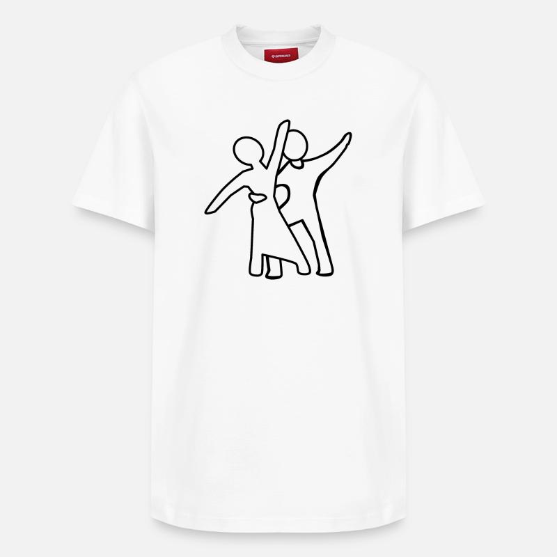 Couple de danse Silhouette - T-shirt unisexe décontracté en coton Supima – de SPREAD - blanc
