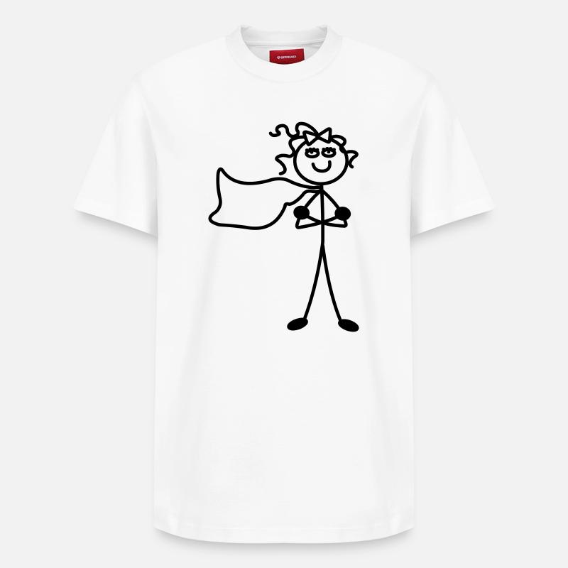 Super Mädchen mit Umhang - Relaxed Unisex Supima Cotton T-Shirt – von SPREAD - Weiß