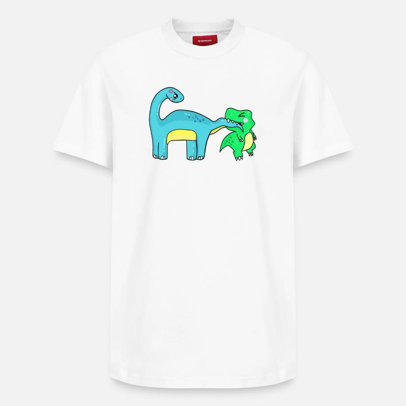 Image de l’espace réservé Dino - T-shirt unisexe décontracté en coton Supima – de SPREAD - blanc