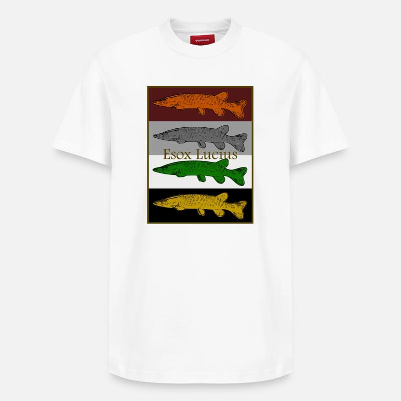 Buntes Hecht Design - Relaxed Unisex Supima Cotton T-Shirt – von SPREAD - Weiß