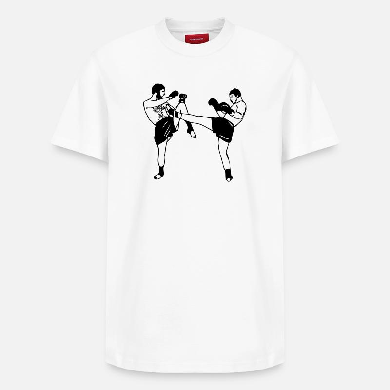Kickboxing - T-shirt unisexe décontracté en coton Supima – de SPREAD - blanc