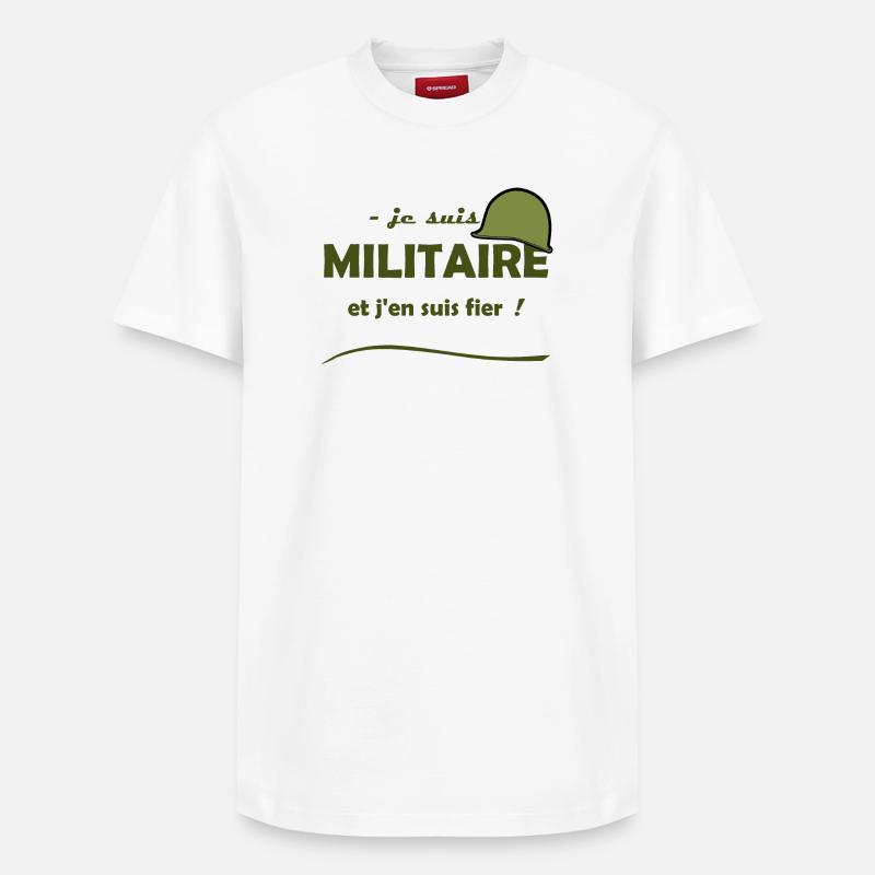je suis militaire - T-shirt unisexe décontracté en coton Supima – de SPREAD - blanc