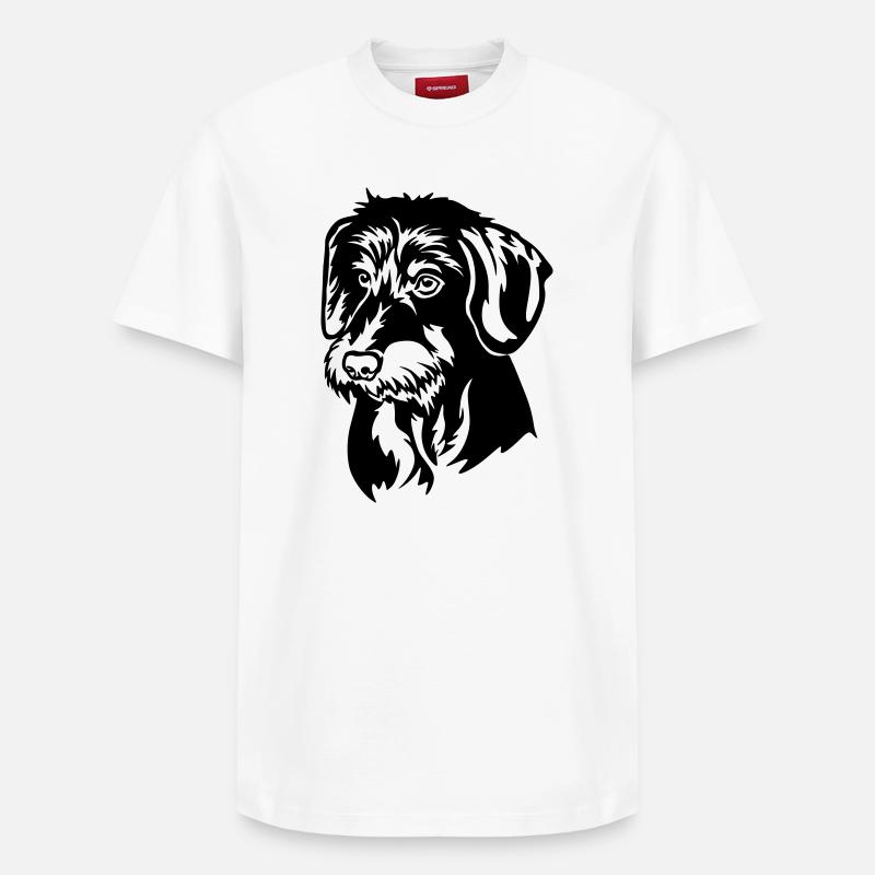 Dackel Kopf - Relaxed Unisex Supima Cotton T-Shirt – von SPREAD - Weiß