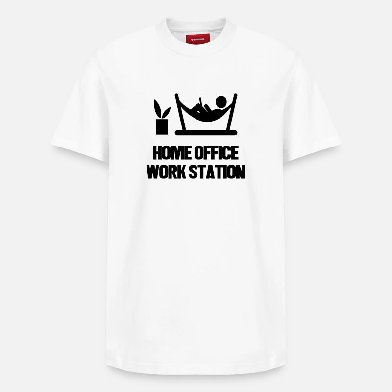 Laptop Wfh Home Office Statement Arbeitsplatz - Relaxed Unisex Supima Cotton T-Shirt – von SPREAD - Weiß