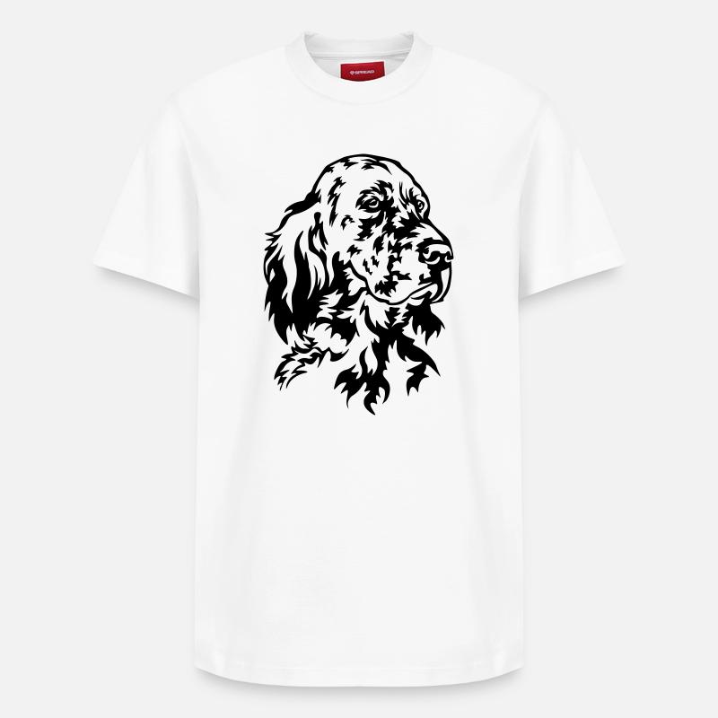 Tête de setter anglais - T-shirt unisexe décontracté en coton Supima – de SPREAD - blanc