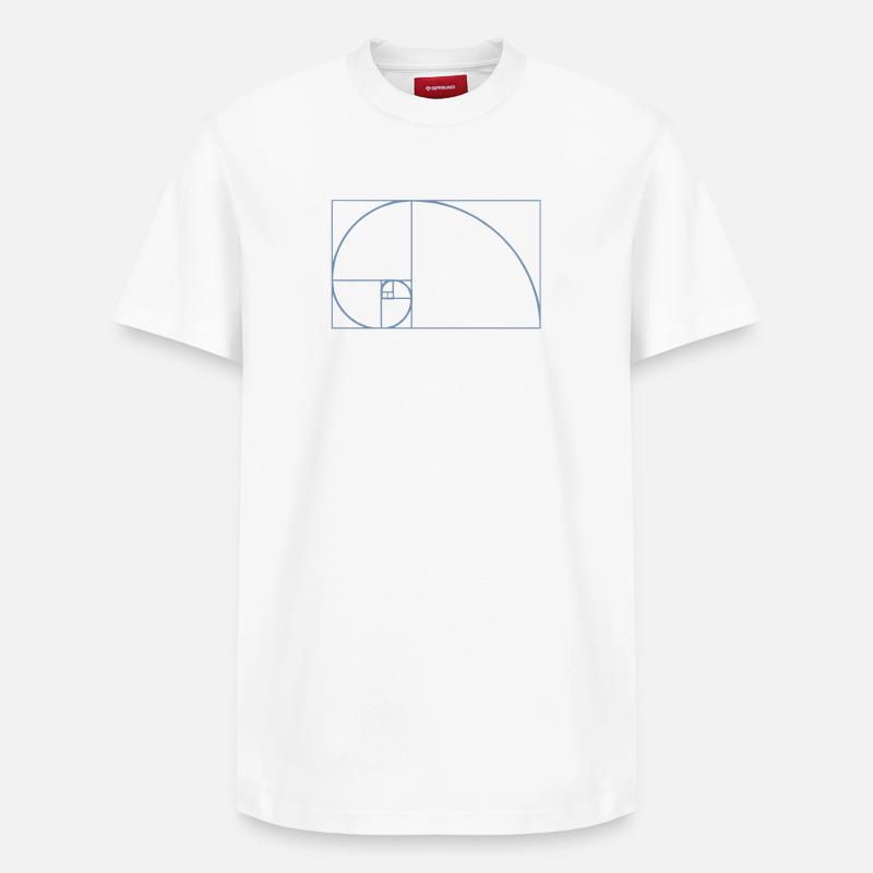 Fibonacci Tshirt - T-shirt unisexe décontracté en coton Supima – de SPREAD - blanc