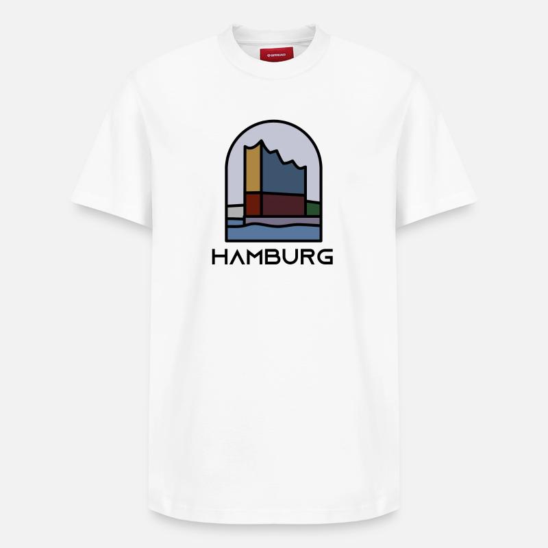 Hambourg - Philharmonie - T-shirt unisexe décontracté en coton Supima – de SPREAD - blanc