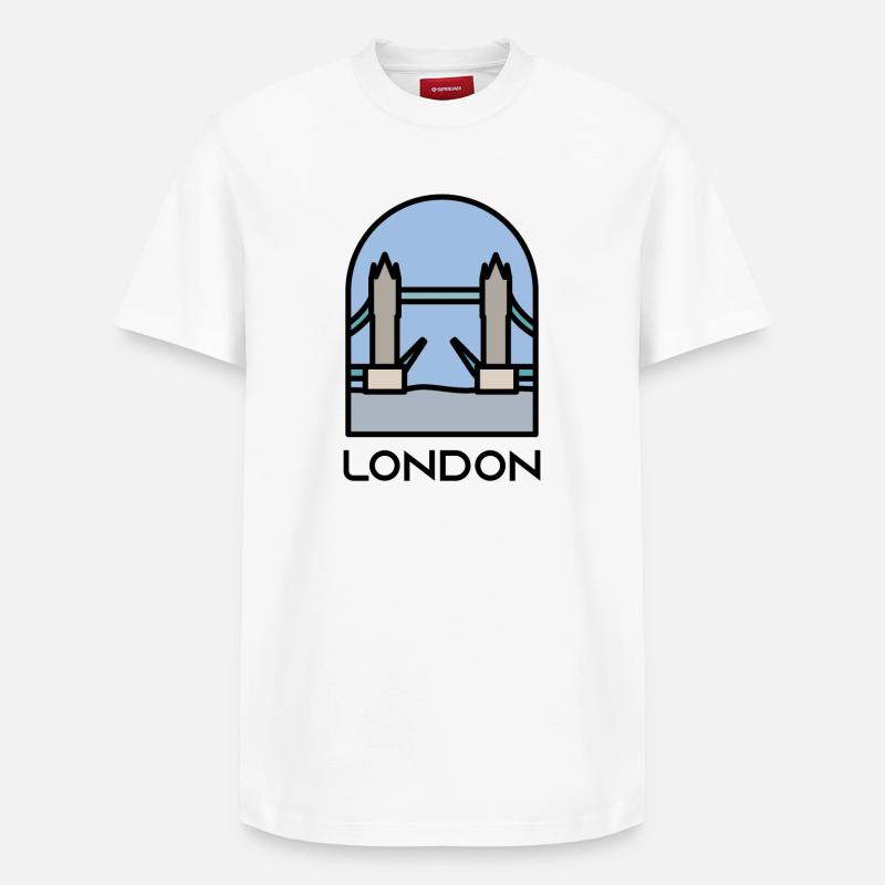 Londres - T-shirt unisexe décontracté en coton Supima – de SPREAD - blanc