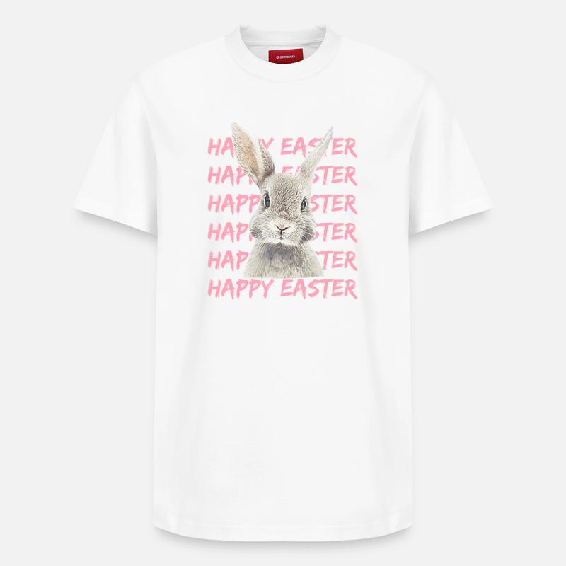 Pastellhase mit Easter-Muster - Relaxed Unisex Supima Cotton T-Shirt – von SPREAD - Weiß