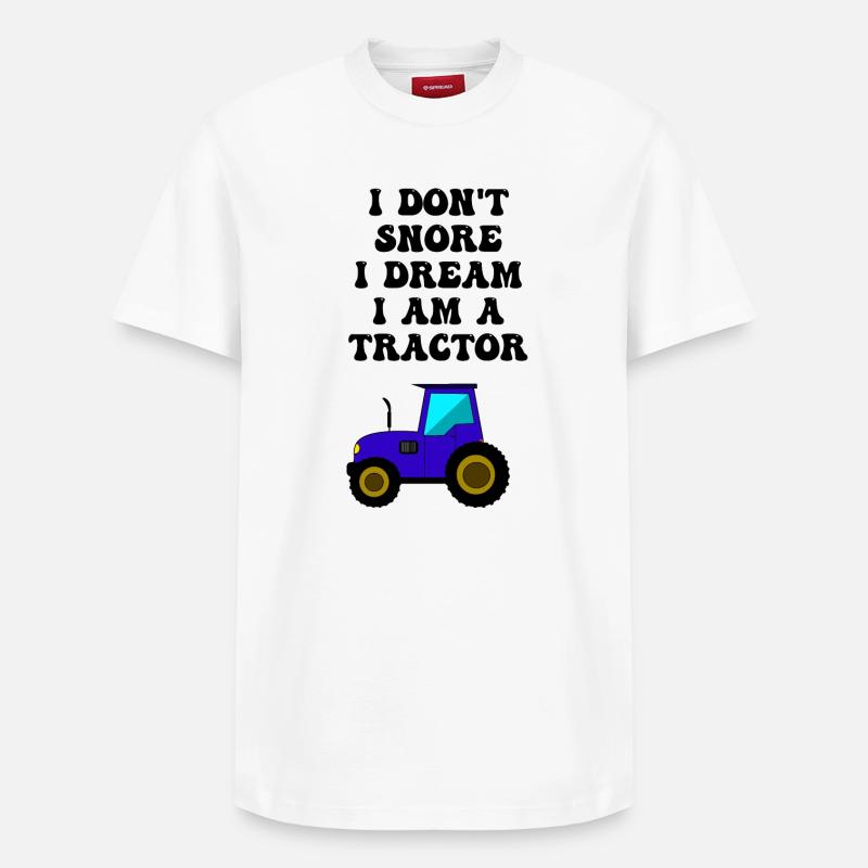traktor schnarchen - Relaxed Unisex Supima Cotton T-Shirt – von SPREAD - Weiß