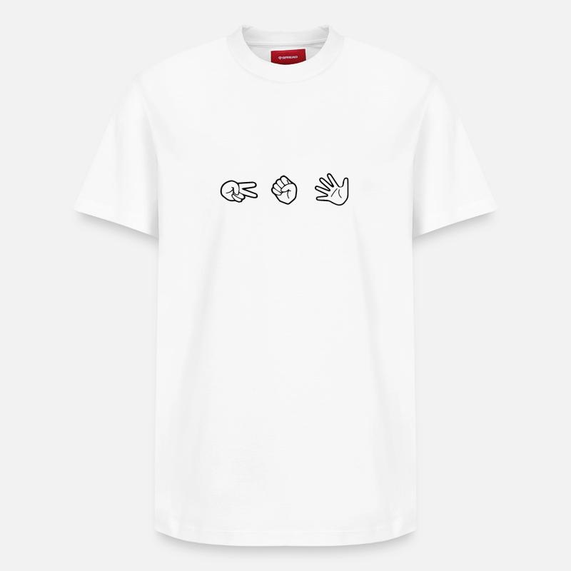 Ciseaux Papier de pierre - T-shirt unisexe décontracté en coton Supima – de SPREAD - blanc