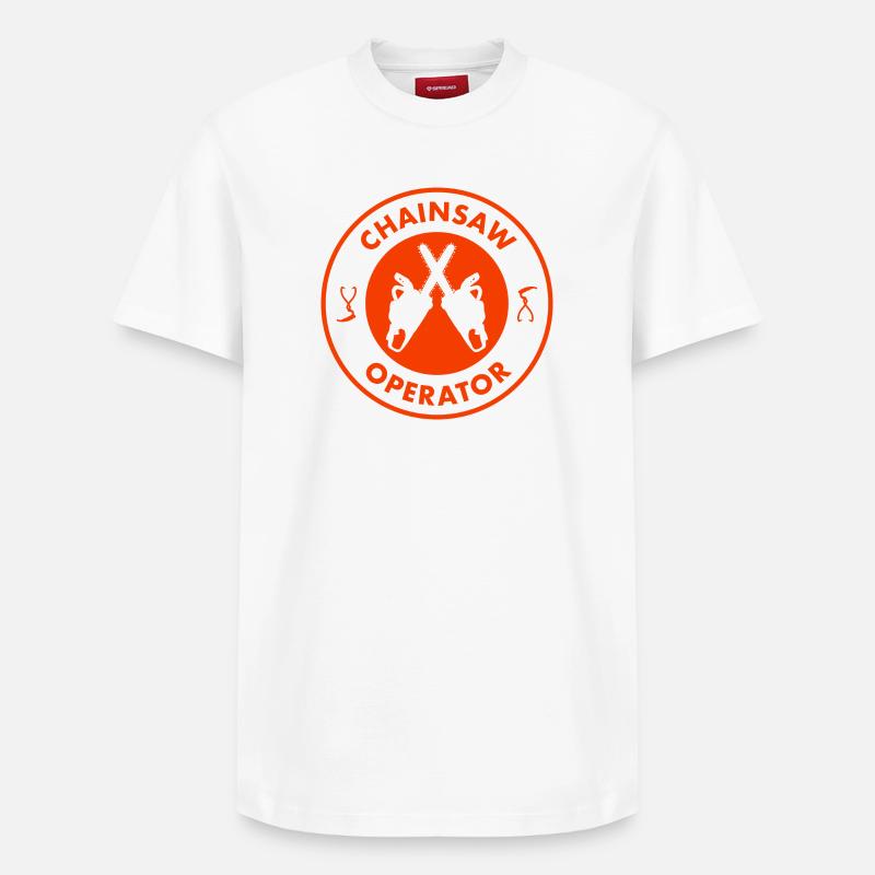 Opérateur de tronçonneuse - T-shirt unisexe décontracté en coton Supima – de SPREAD - blanc