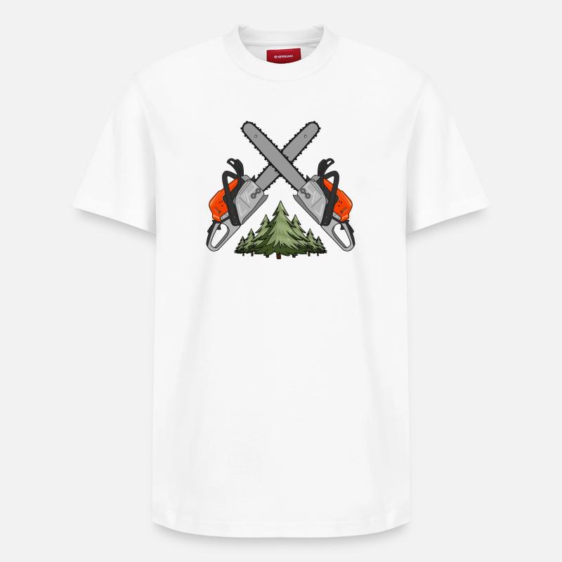 Tronçonneuse Cross Forest - T-shirt unisexe décontracté en coton Supima – de SPREAD - blanc