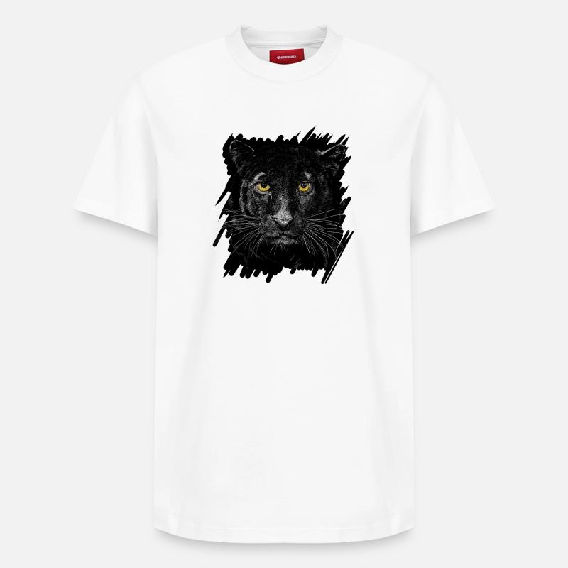 Schwarzer Panther - Relaxed Unisex Supima Cotton T-Shirt – von SPREAD - Weiß