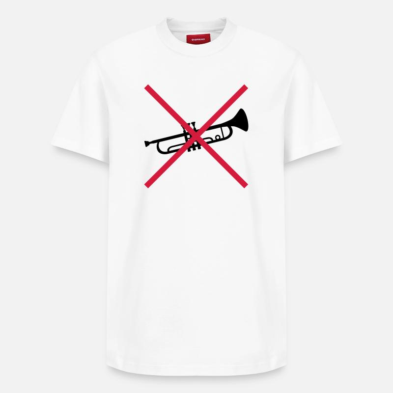 Trompette Bouclier Interdit - T-shirt unisexe décontracté en coton Supima – de SPREAD - blanc