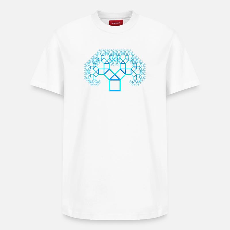 pythagoras tree - Relaxed Unisex Supima Cotton T-Shirt – von SPREAD - Weiß