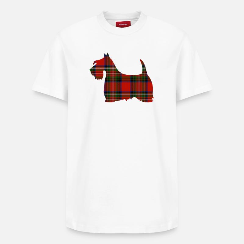 Tartan Scottie - T-shirt unisexe décontracté en coton Supima – de SPREAD - blanc