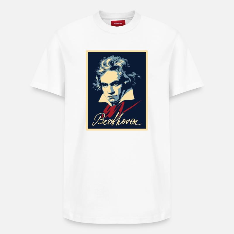 Beethoven - T-shirt unisexe décontracté en coton Supima – de SPREAD - blanc