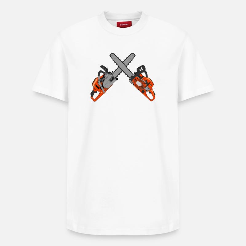 Tronçonneuse - T-shirt unisexe décontracté en coton Supima – de SPREAD - blanc