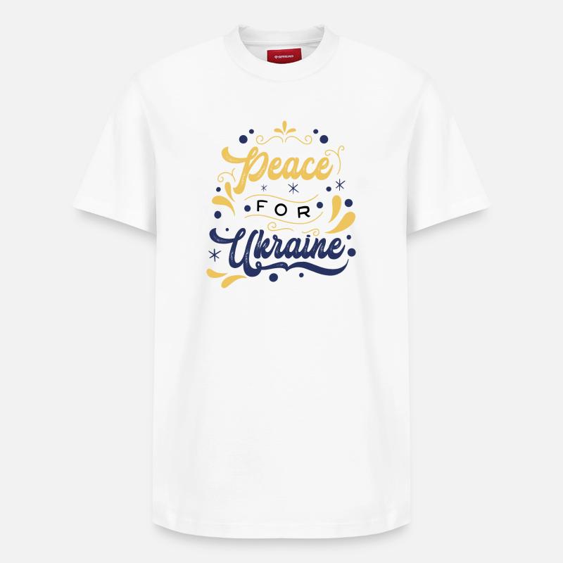 Message de paix Ukraine Illustration - T-shirt unisexe décontracté en coton Supima – de SPREAD - blanc