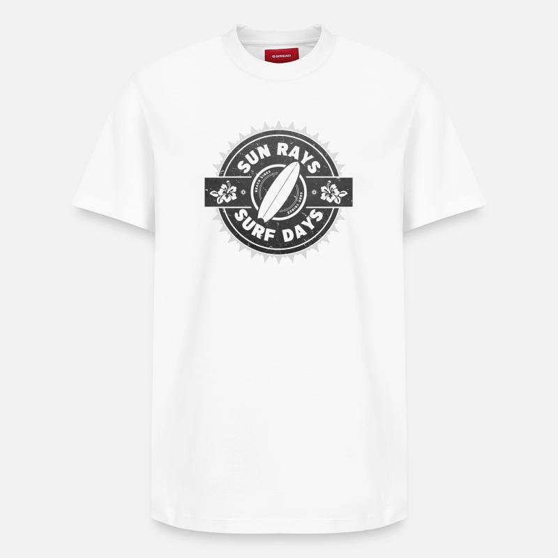Surf Retro Surfer Conception graphique - T-shirt unisexe décontracté en coton Supima – de SPREAD - blanc