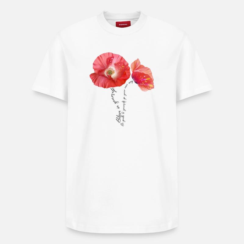 Coquelicot Mohnblumen Mohn - T-shirt unisexe décontracté en coton Supima – de SPREAD - blanc