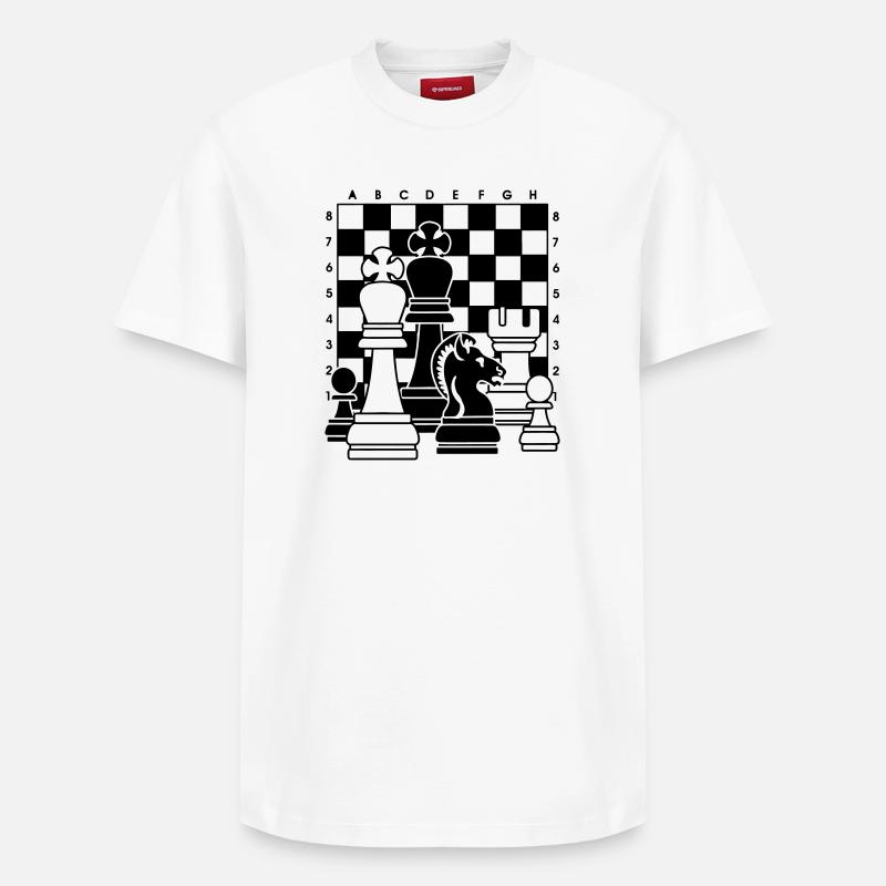 Schach - Relaxed Unisex Supima Cotton T-Shirt – von SPREAD - Weiß