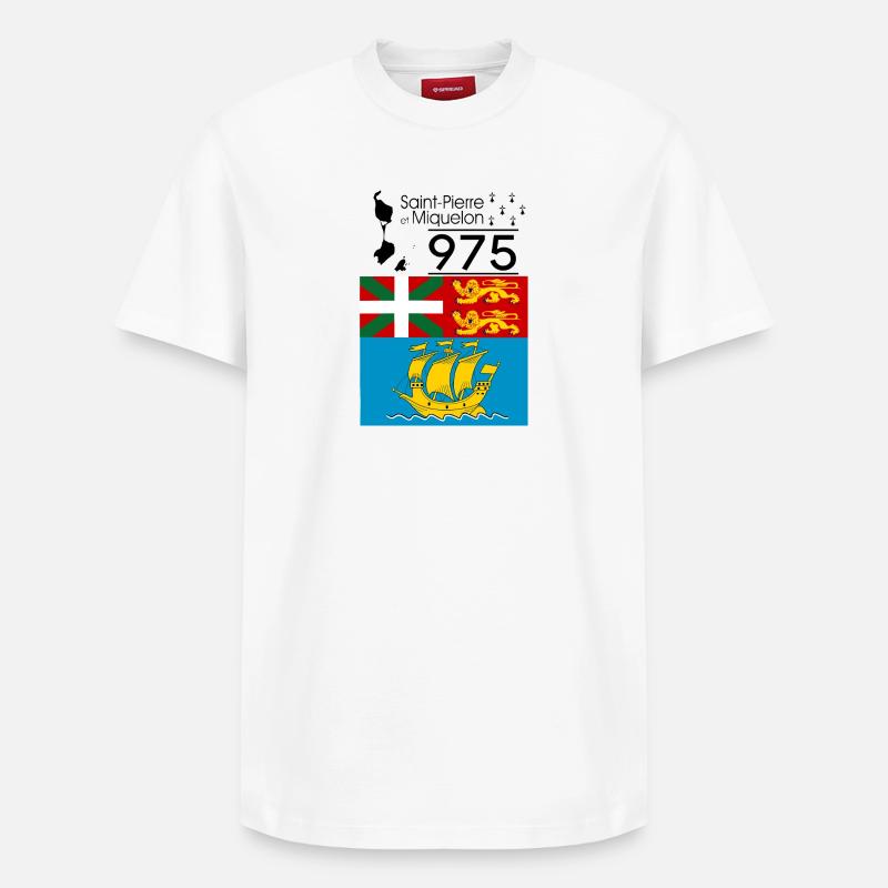 Saint-Pierre et miquelon - T-shirt unisexe décontracté en coton Supima – de SPREAD - blanc